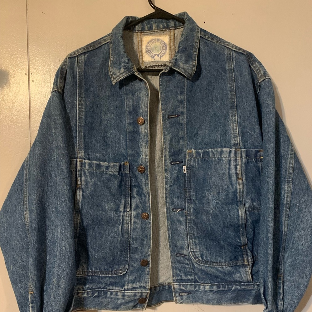 Vintage Levi Strauss And Company RARE Denim Jacket White Tab￼ Sz Medium (A29)